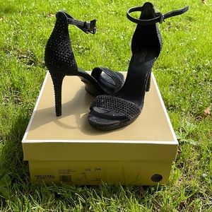 Michael Kors Hutton Embellished Chain-Mesh Sandal